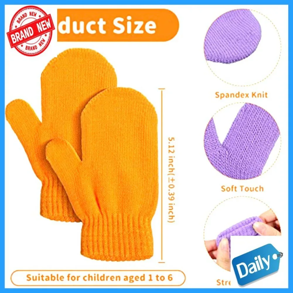 Kids Winter Mittens 50 Pairs Stretch Knit Gloves Toddler Size 1-6 Years